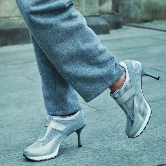 Sneex “Tepper” Silver Limited Edition Leather Mesh Healed Sneakers Sz 8 - Picture 9 of 9